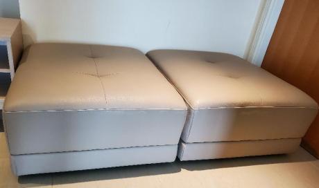 Chairs (2), Ottoman, leather, cheap clean AED300