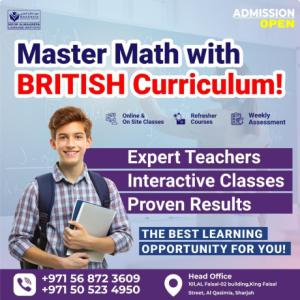 British Curriculum Math Classes in Sharjah Enroll Now Call 0568723609