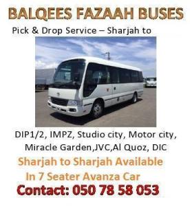 Car lift available from SHARJAH to SHARJAH, SHARJAH to DIP, IMPZ(DPC), AL QUOZ, JVC,STUDIO CITY, MIR